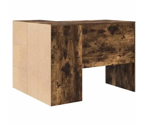 Stūra Galds Dūmots Ozolkoks 102X88X75 Cm Inženierijas Koks Vidaxl
