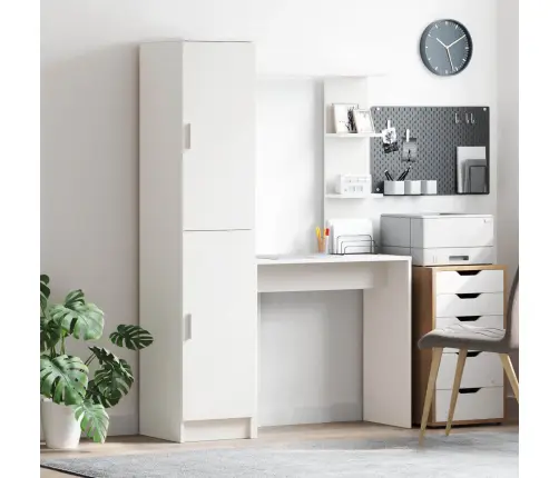 Galds Ar Uzglabāšanu, Balts, Inženierijas Koks Vidaxl