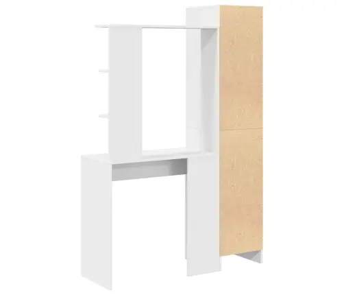 Galds Ar Uzglabāšanu, Balts, Inženierijas Koks Vidaxl