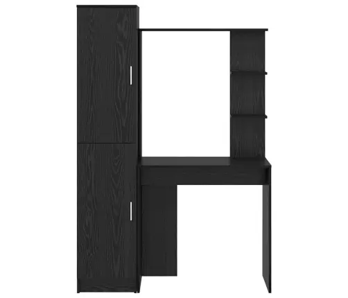 Galds Ar Uzglabāšanu 2 Pcs Melns Ozols 78.5 X 37 X 154.5 Cm Vidaxl