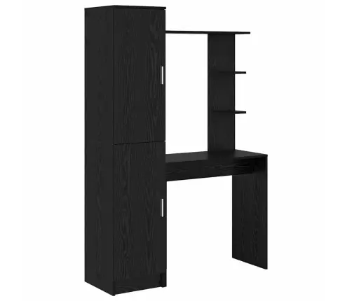 Galds Ar Uzglabāšanu 2 Pcs Melns Ozols 78.5 X 37 X 154.5 Cm Vidaxl