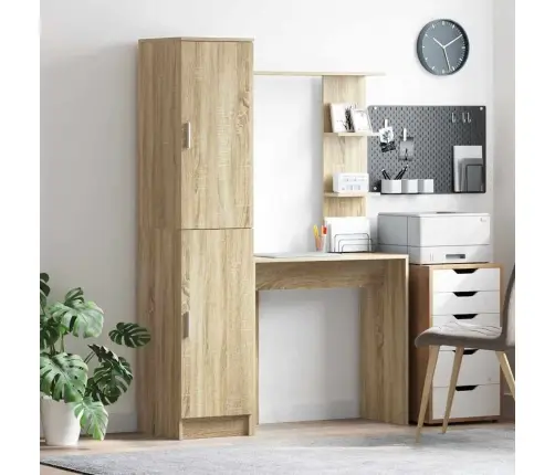 Galds Ar Uzglabāšanu 2 Pcs Sonoma Ozols 78.5 X 37 X 154.5 Cm Vidaxl