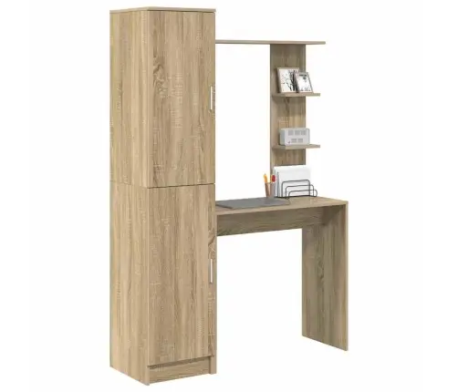 Galds Ar Uzglabāšanu 2 Pcs Sonoma Ozols 78.5 X 37 X 154.5 Cm Vidaxl