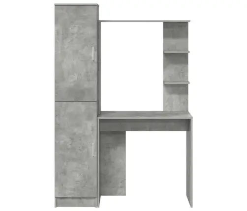 Galds Ar Uzglabāšanu 2 Pcs Betona Pelēks 78.5 X 37 X 154.5 Cm Vidaxl