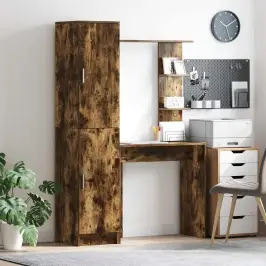 Galds 2 Pcs Dūmaka Ozols Vidaxl