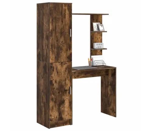 Galds Ar Uzglabāšanu Dūmota Ozola Inženierijas Koks Vidaxl