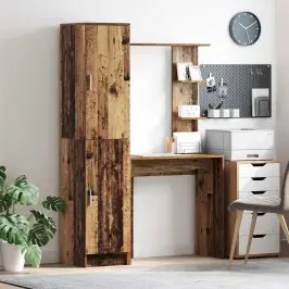 Galds Ar Uzglabāšanu 2 Pcs Vecs Koks 78.5 X 37 X 154.5 Cm Vidaxl