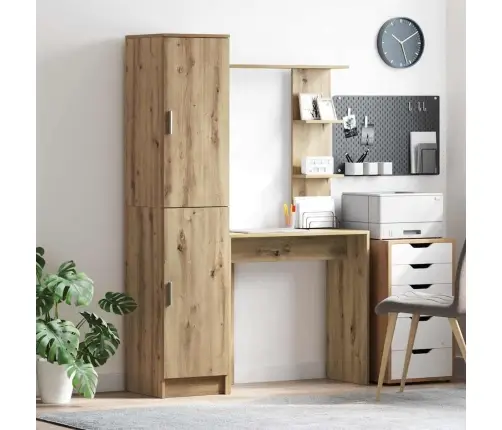 Laud Koos Hoiuruumiga Riiuliga 2 Pcs Käsitöötamm Tehispuit