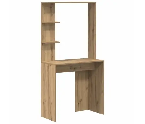 Laud Koos Hoiuruumiga Riiuliga 2 Pcs Käsitöötamm Tehispuit