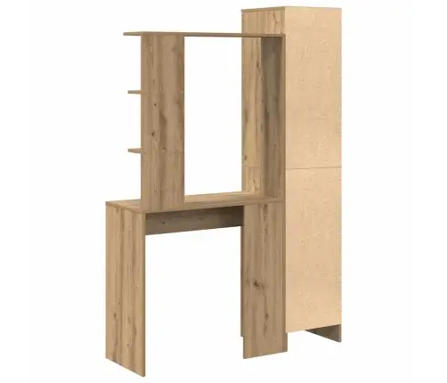 Laud Koos Hoiuruumiga Riiuliga 2 Pcs Käsitöötamm Tehispuit