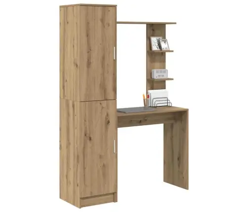 Laud Koos Hoiuruumiga Riiuliga 2 Pcs Käsitöötamm Tehispuit