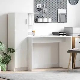 Galds Ar Uzglabāšanu Ar Plauktu 2 Pcs Balts 102 X 50 X 124 Cm Vidaxl