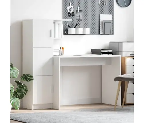 Galds Ar Uzglabāšanu Ar Plauktu 2 Pcs Balts 102 X 50 X 124 Cm Vidaxl