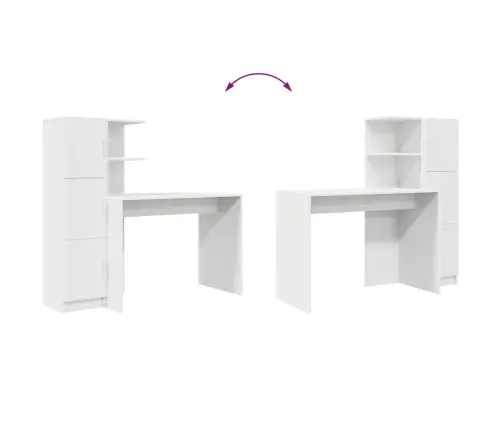 Galds Ar Uzglabāšanu Ar Plauktu 2 Pcs Balts 102 X 50 X 124 Cm Vidaxl