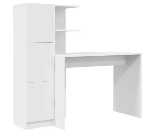 Galds Ar Uzglabāšanu Ar Plauktu 2 Pcs Balts 102 X 50 X 124 Cm Vidaxl