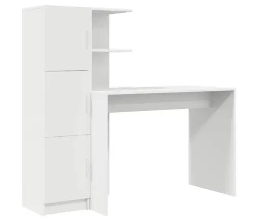 Galds Ar Uzglabāšanu Ar Plauktu 2 Pcs Balts 102 X 50 X 124 Cm Vidaxl