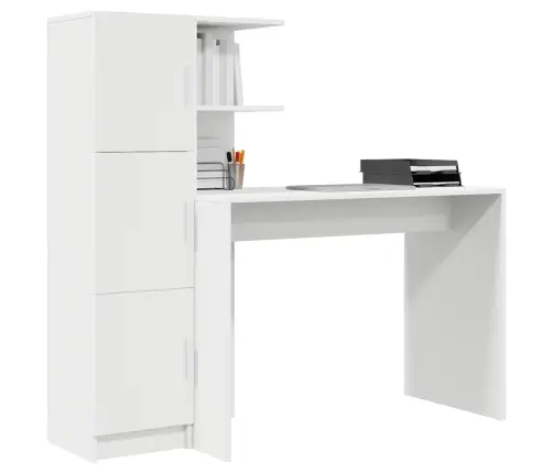 Galds Ar Uzglabāšanu Ar Plauktu 2 Pcs Balts 102 X 50 X 124 Cm Vidaxl