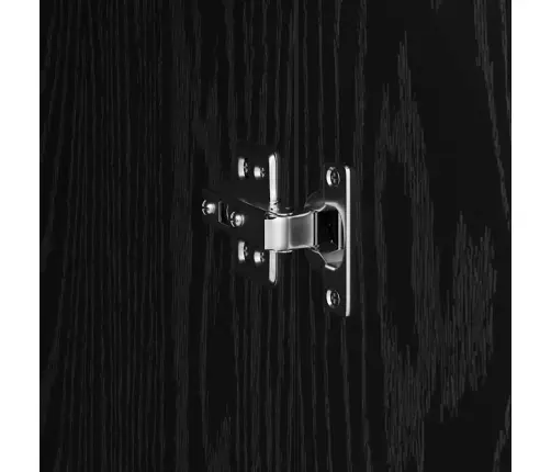 Stalas Su Saugojimo Vieta 2 Pcs Juoda Ąžuolo Apdirbta Mediena