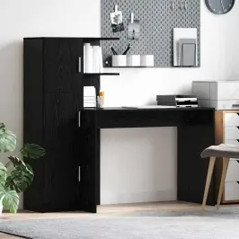 Galds Ar Uzglabāšanu 2 Pcs Melns Ozols 102 X 50 X 124 Cm Vidaxl