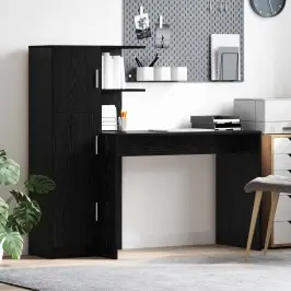 Galds 2 Pcs Melns Ozolkoks Vidaxl