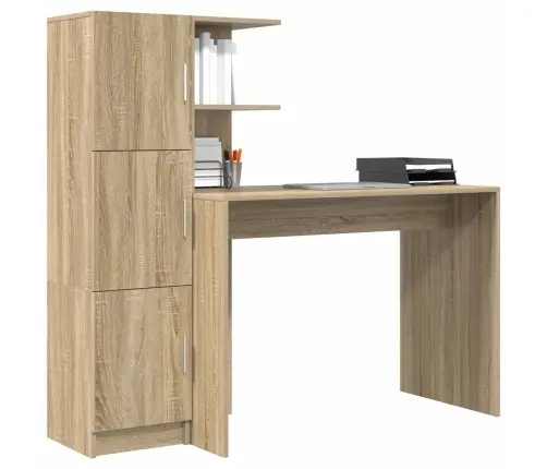 Galds Ar Uzglabāšanu 2 Pcs Sonoma Ozols 102 X 50 X 124 Cm Vidaxl