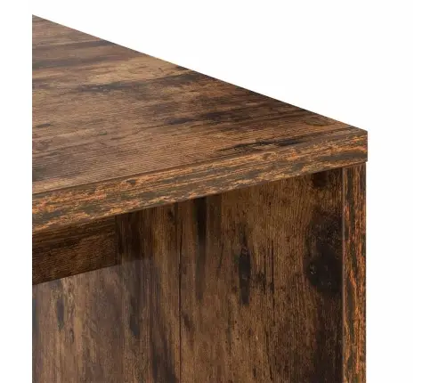 Stalas Su Saugojimo Vieta 2 Pcs Rūkyta Ąžuolas Apdirbta Mediena