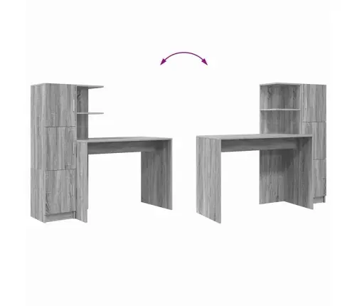 Laud Koos Hoiuruumiga Riiuliga 2 Pcs Hall Sonoma Tehispuit