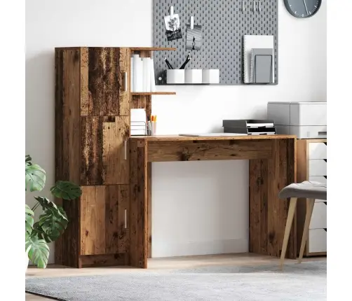 Galds Ar Uzglabāšanu 2 Pcs Vecs Koks 102 X 50 X 124 Cm Vidaxl