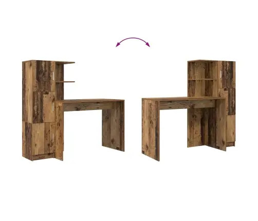 Galds Ar Uzglabāšanu 2 Pcs Vecs Koks 102 X 50 X 124 Cm Vidaxl