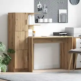 Galds Ar Uzglabāšanu 2 Pcs Amatnieku Ozola 102 X 50 X 124 Cm Vidaxl
