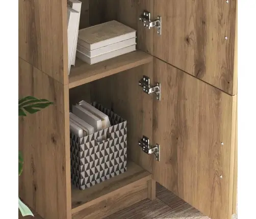 Stalas Su Saugojimo Vieta Su Lentyna 2 Pcs Artisano Ąžuolo