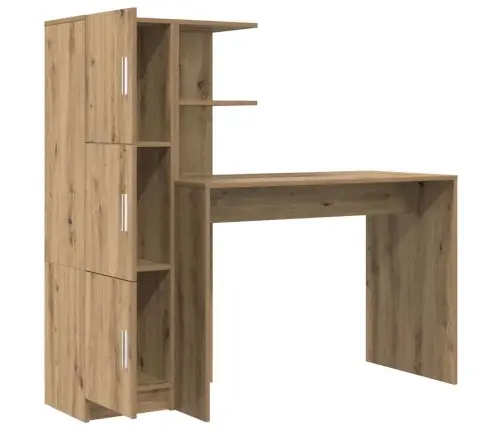 Stalas Su Saugojimo Vieta Su Lentyna 2 Pcs Artisano Ąžuolo