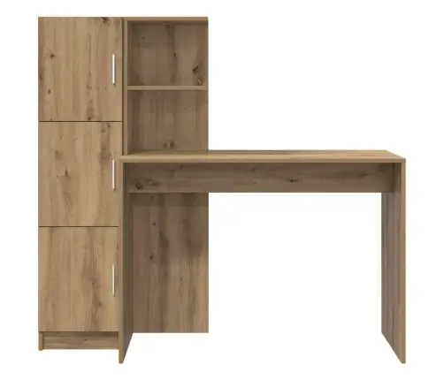 Stalas Su Saugojimo Vieta Su Lentyna 2 Pcs Artisano Ąžuolo