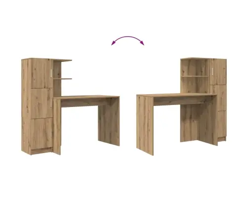 Galds Ar Uzglabāšanu 2 Pcs Amatnieku Ozola 102 X 50 X 124 Cm Vidaxl