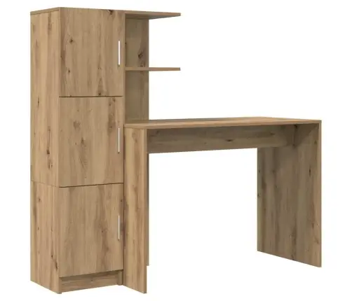 Stalas Su Saugojimo Vieta Su Lentyna 2 Pcs Artisano Ąžuolo
