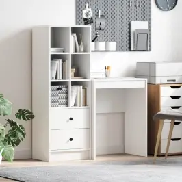 Galds Ar Atvilktni Ar Plauktu Ar Uzglabāšanu 2 Pcs Balts Vidaxl
