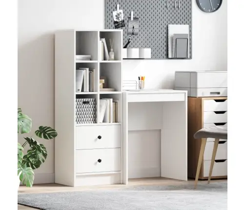 Galds Ar Uzglabāšanu Ar Plauktu 2 Pcs Balts 45.5 X 34 X 127 Cm Vidaxl