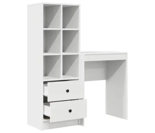 Galds Ar Uzglabāšanu Ar Plauktu 2 Pcs Balts 45.5 X 34 X 127 Cm Vidaxl