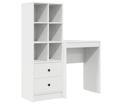 Galds Ar Uzglabāšanu Ar Plauktu 2 Pcs Balts 45.5 X 34 X 127 Cm Vidaxl