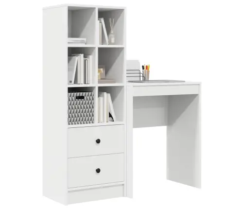 Galds Ar Uzglabāšanu Ar Plauktu 2 Pcs Balts 45.5 X 34 X 127 Cm Vidaxl