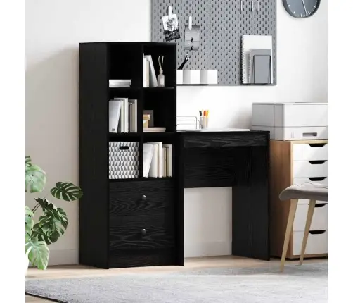 Rakstāmgalds Ar Uzglabāšanu Melna Ozola Inženierijas Koka Vidaxl