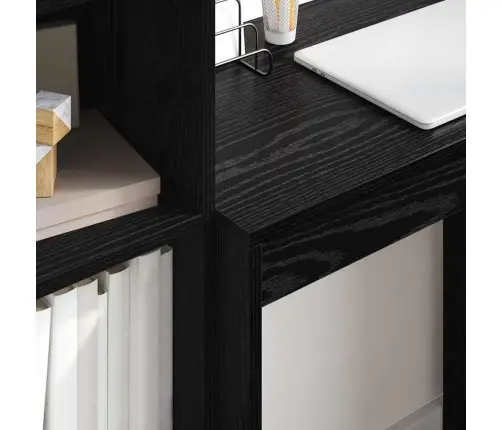 Rakstāmgalds Ar Uzglabāšanu Melna Ozola Inženierijas Koka Vidaxl