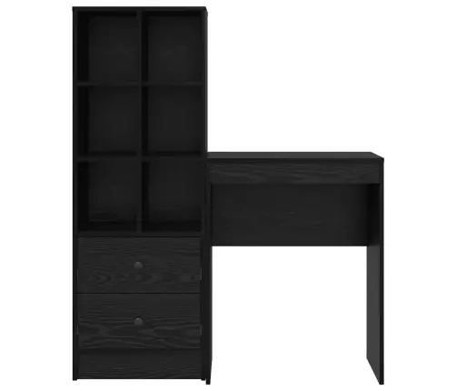 Rakstāmgalds Ar Uzglabāšanu Melna Ozola Inženierijas Koka Vidaxl