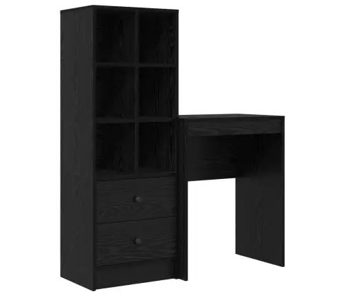 Rakstāmgalds Ar Uzglabāšanu Melna Ozola Inženierijas Koka Vidaxl