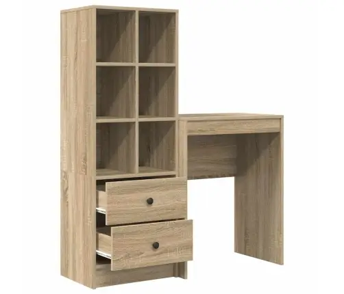 Laud Koos Hoiuruumiga Sahtliga 2 Pcs Sonoma Tamm Tehispuit