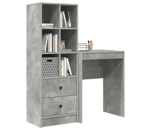 Galds Ar Uzglabāšanu Betona Pelēks Inženierētā Koka Vidaxl