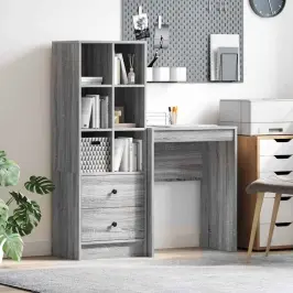 Galds Ar Uzglabāšanu Ar Atvilktni 2 Pcs Pelēka Sonomas Ozola Vidaxl