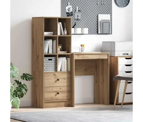 Galds Ar Uzglabāšanu 2 Pcs Amatnieku Ozola 45.5 X 34 X 127 Cm Vidaxl