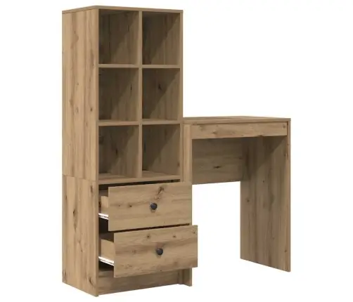 Galds Ar Uzglabāšanu 2 Pcs Amatnieku Ozola 45.5 X 34 X 127 Cm Vidaxl