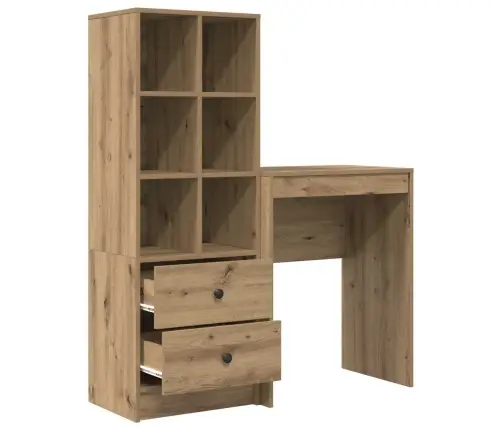 Galds Ar Uzglabāšanu 2 Pcs Amatnieku Ozola 45.5 X 34 X 127 Cm Vidaxl